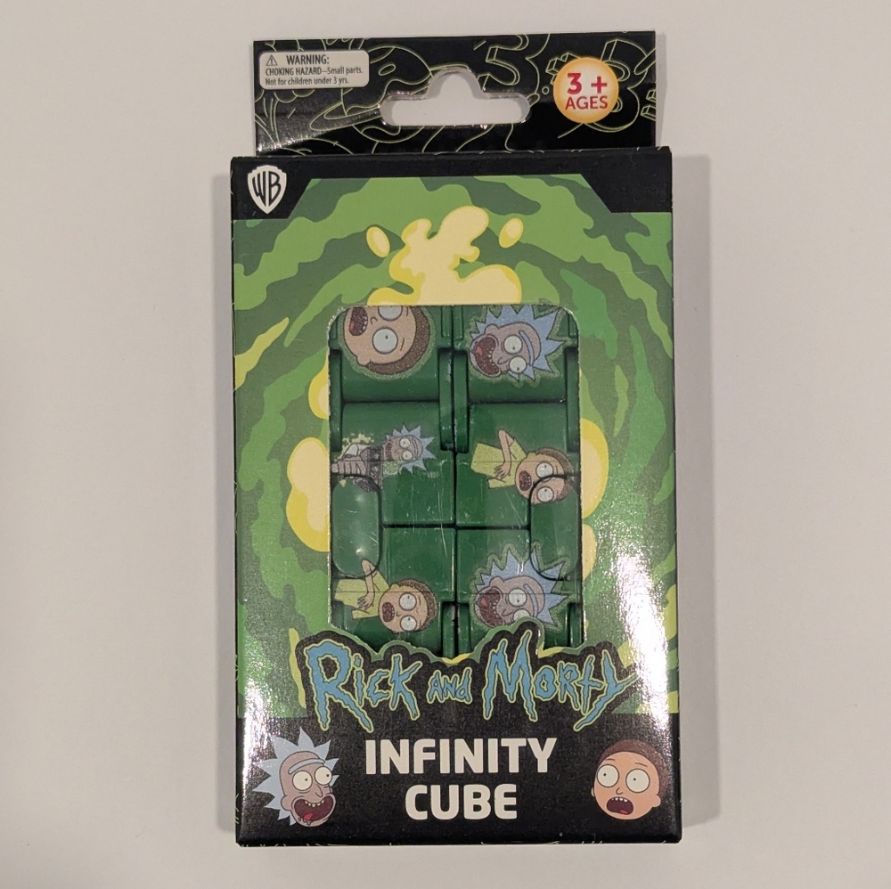 WB Rick and Morty Green Infinity Cube Fidget Toy for Kids Stocking stuffer NIB